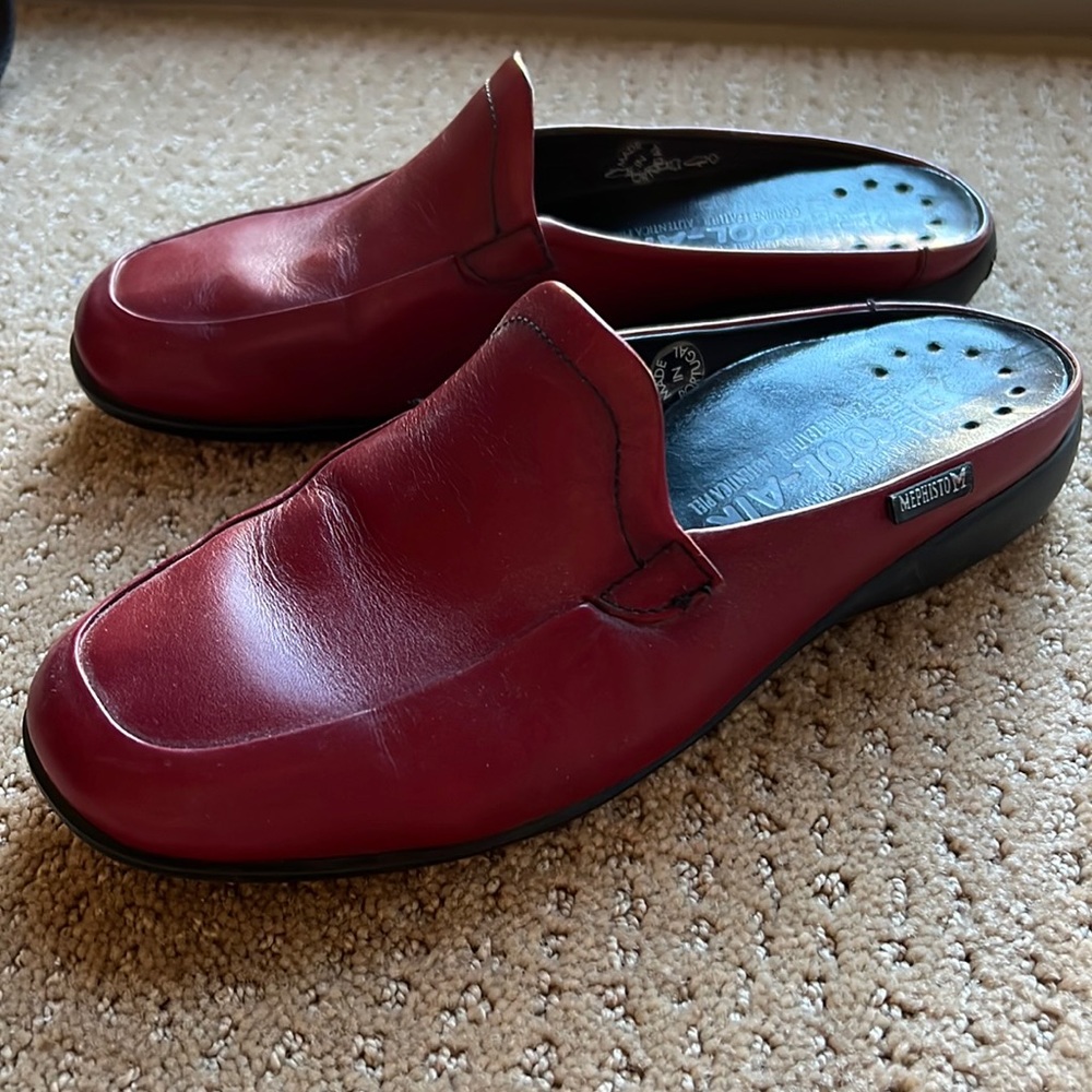 SOLD! Mephisto red mules